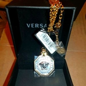 Versace Gold & Silver Medusa Pendant Necklace